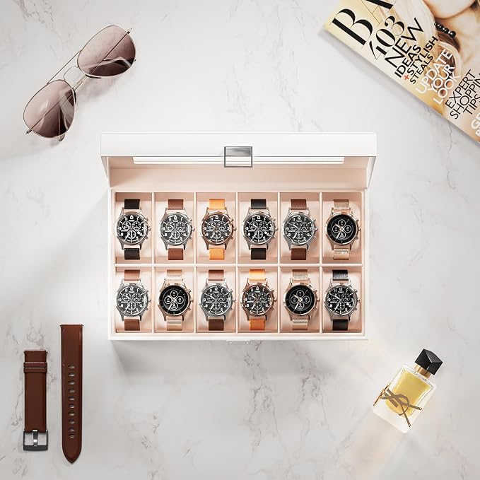 ProCase Watch Box Organizer, 12 Slot Watch Display Case - Image 4