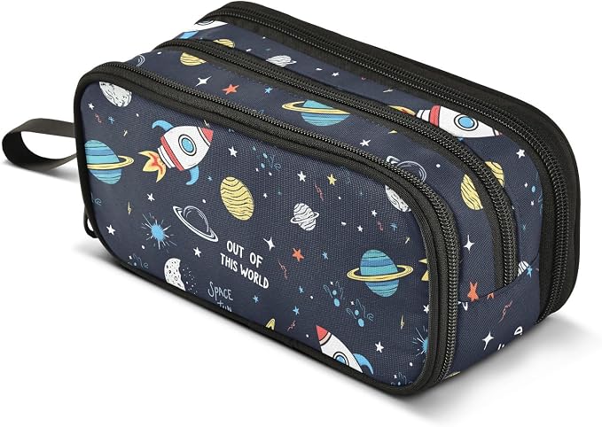 Space Rocket Planet Pencil Case Box Boys Girls Large Pencil Pouch by BOENLE-WELCOMEYOURCOMING