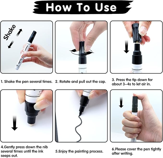 Artsunlvy Black Paint Pens Permanent Markers - Image 2