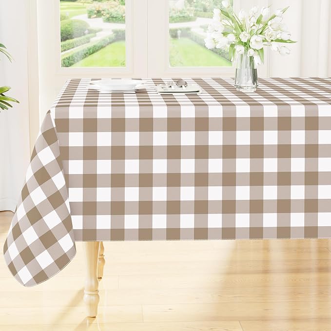 Smiry Rectangle Table Cloth, Waterproof Vinyl Tablecloth by Smiry