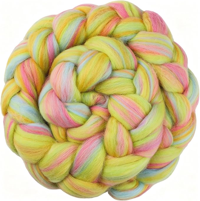 Wool Roving 7.02oz Colored Natural Needle Felting Wool Bulk by yizzvb