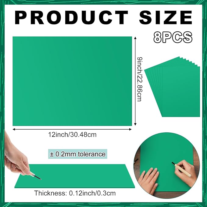 Yeaqee 8 Pcs 9 x 12 Inch Linoleum Blocks - Image 2