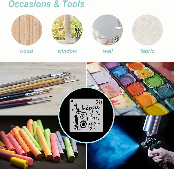 Birthday Stencils for Painting, Gifts & Party Decorations - Image 5