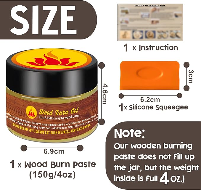 1DFAUL Wooden Burning Paste, 4 OZ Wood Burn Gel - Image 6
