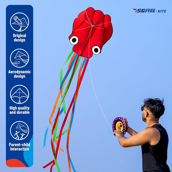 SGftre 3 Piece Set Butterfly Delta Octopus Kites - Image 3