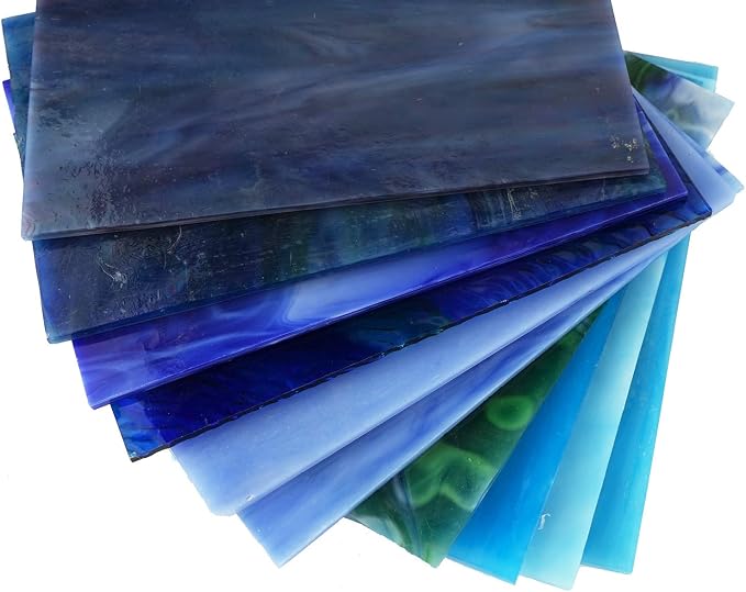 Lanyani 10 Sheets Variety Stained Glass Sheets Pack, 4 x 6 inch Large Cathedral - Image 6