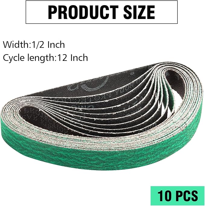 1/2" x 12" Replacement Knife Sharpener Sanding Belts 120 Coarse Grit Sharpening Belt for Official Work Sharp Knife & Tool Sharpener (WSKTS & WSKTS-KT/Mk.1 & Mk.2)