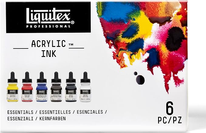 Liquitex Professional Acrylic Ink, Essential Color Set by Liquitex