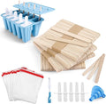 10-Count Popsicle Mold with 200 Sticks, 200 Bags, 10 Reusable Sticks | Silicone by YOLO+CGC