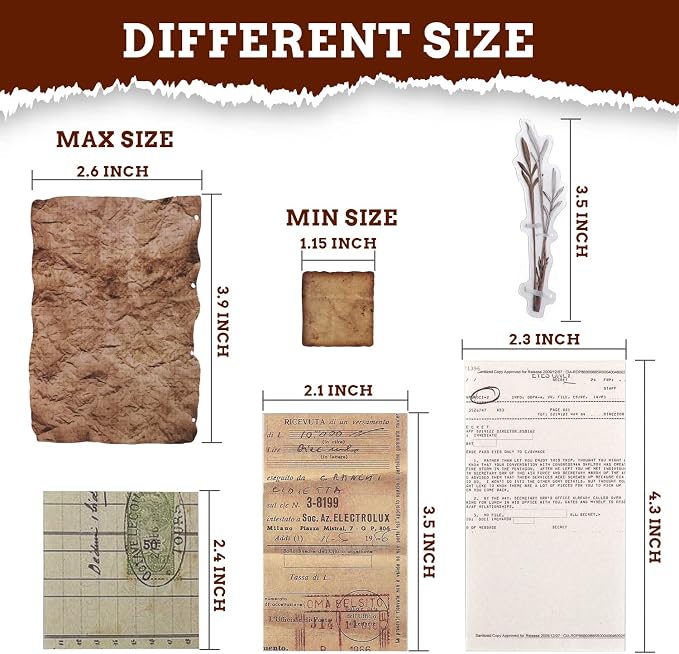 GNILLKO 445 PCS Vintage Scrapbook Paper Journaling Scrapbooking Supplies Kit - Image 7