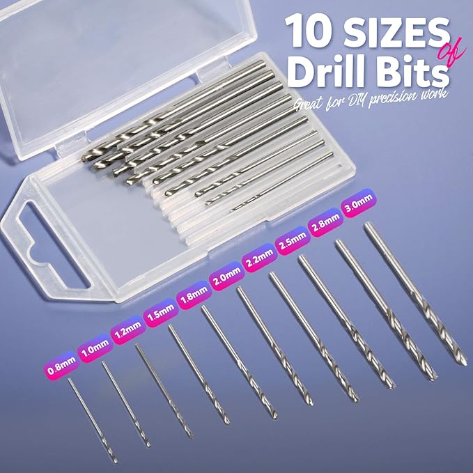 LEOBRO Hand Drill, Pin Vise with Drill Bits, Drill Press Vise, Keychain Making Kit, Jewelry Making Supplies, for Crafts