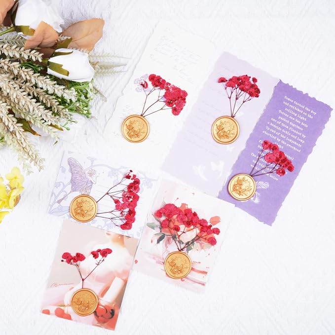 50Pcs Red Babys Breath Dried Pressed Flowers - Image 6
