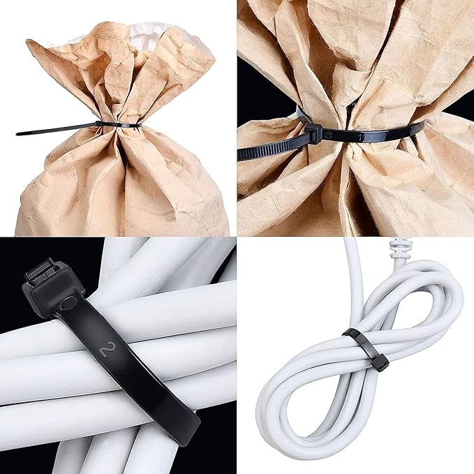 zip ties 14 inch Black Cable ties wraps 100 pcs/Pack outdoor use Long plastic ties with 60 Pounds tensile