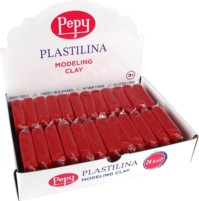 Pepy Plastilina Reusable and Non-Drying Modeling Clay; Set of 24 Bars, 1.4 by Pepy