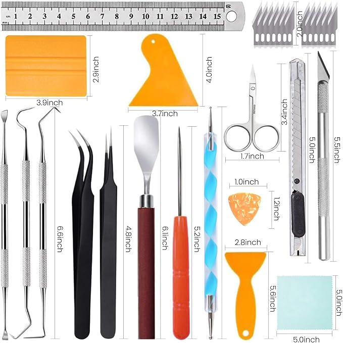 SHARKOOO 35 PCS Weeding Tools for Vinyl, Precision Craft Tools Set for Weeding - Image 6
