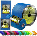 TECEUM 5/32" Paracord Rope 1000 – 1000ft / 200ft / 100ft / 50ft – Tactical Parachute Cord 4mm – 45+ Colors – Nylon String for Survival & Camping Gear – Stripe Cord for Survival – Utility Rope