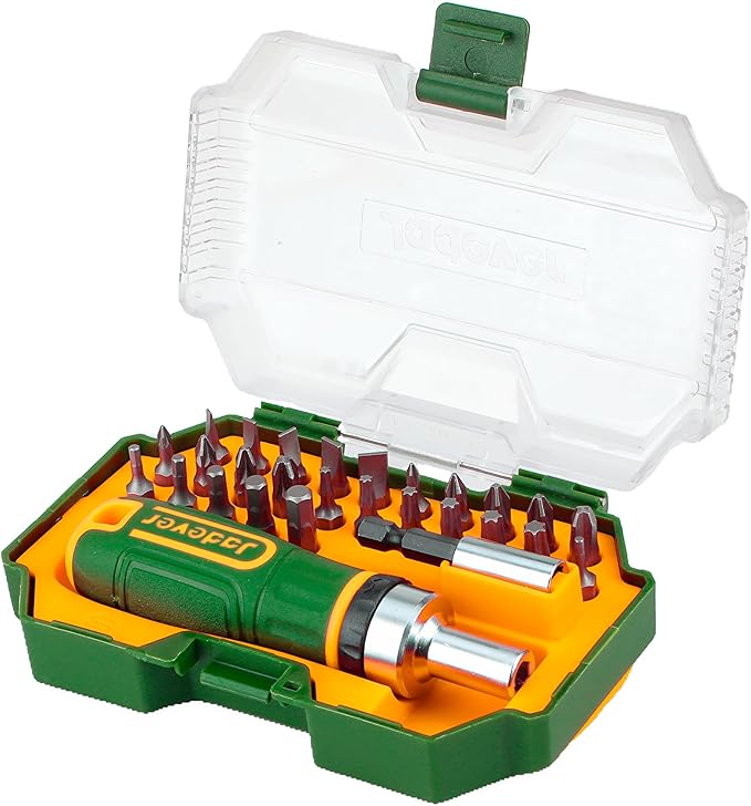 Multi-Bit Screwdriver, 28-Piece Ratcheting Screwdriver, Magnetic Bit Includes Slotted/Philips/Hex/Torx/Pozidriv