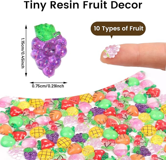 200pcs Mini Fruit Decor Resin Tiny Fruits - Image 3