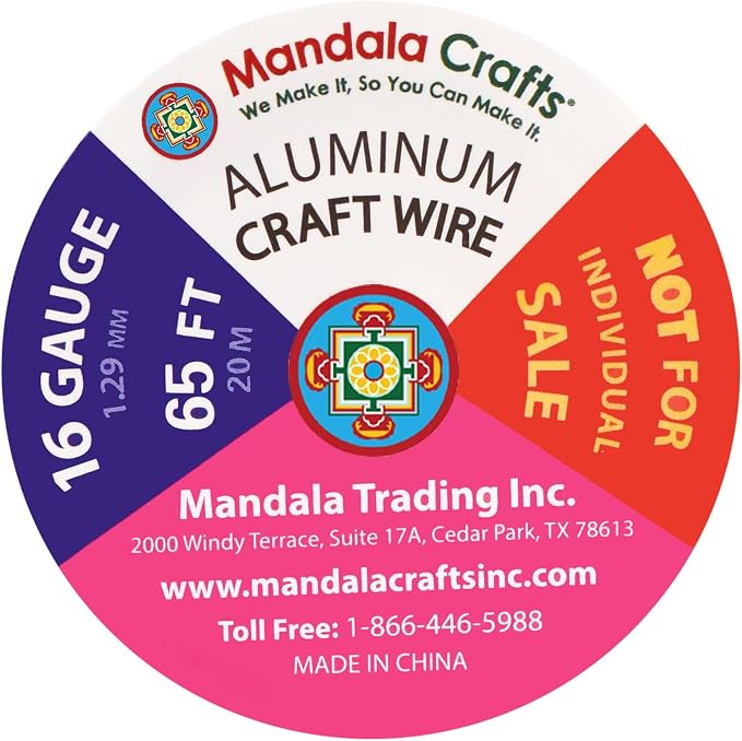 Mandala Crafts 16 GA Red Copper Black Assorted Anodized Aluminum Craft Wire | - Image 3