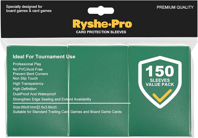 Premium Card Sleeves, 150 Sleeves 2.6''x3.6'' Compatible by RyshePro
