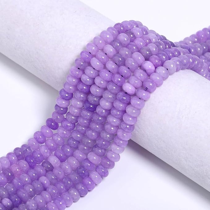 Songxi 5x8mm Natural Purple Stone Rondelle Beads, Gemstone - Image 7