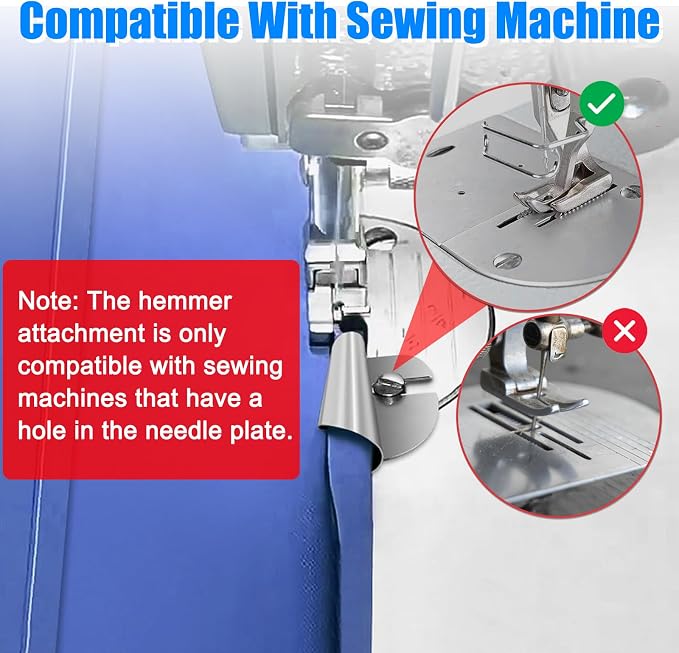 TOOVREN Sewing Rolled Hemmer Foot 8PCS Rolled Hem Presser Foot - Image 5