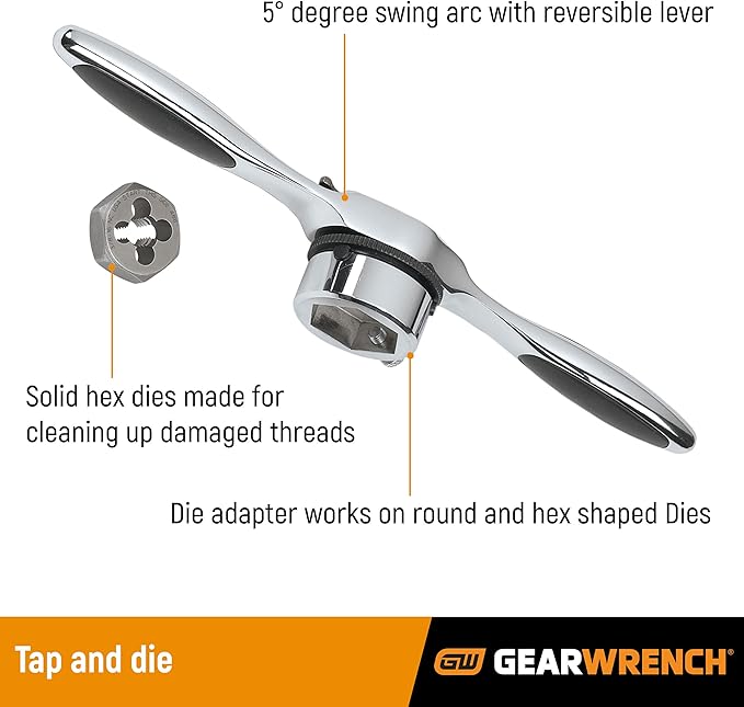 GEARWRENCH 77 Piece SAE/Metric Ratcheting Tap and Die Set -3887