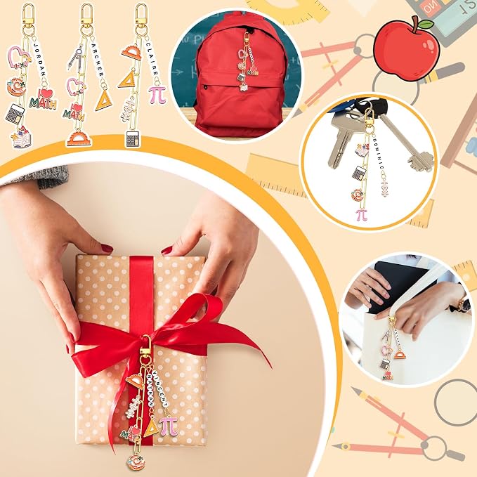 CraftyDream 558 Pcs Math Teacher Charms Keychain Making Kit Back to School - Image 4