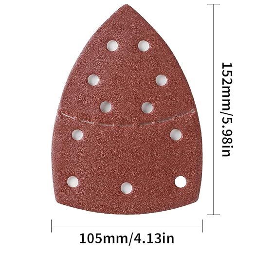 50PCS Mouse Detail Sander Sandpaper Hook and Loop 11-Holes Triangular Sanding Sheets for Mouse Sanders - Mixed Grits Coarse to Fine 60/120/240/400/600/800/1000/1200/1500/2000 Grits