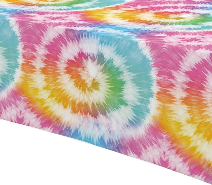 Tie Dye Party Decorations Tablecloth, 55in x 108in - Image 3