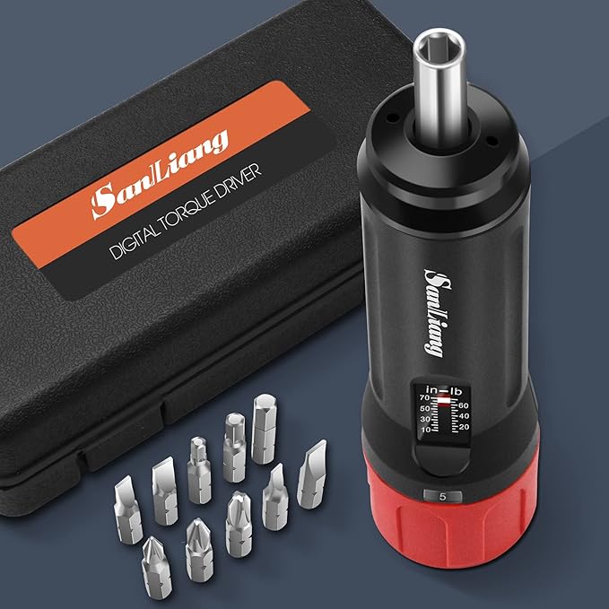Torque Screwdriver Wrench Driver Bits Set 10-70 Inch Pounds lbs for Maintenance,Tools, Bike Repairing and Mounting. (10-70 in-lbs)