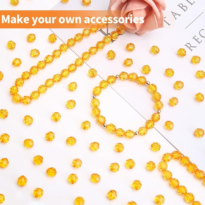 BONNY BOXX 2000pcs 4mm Acrylic Faceted Round Crystal Beads Transparent - Image 4