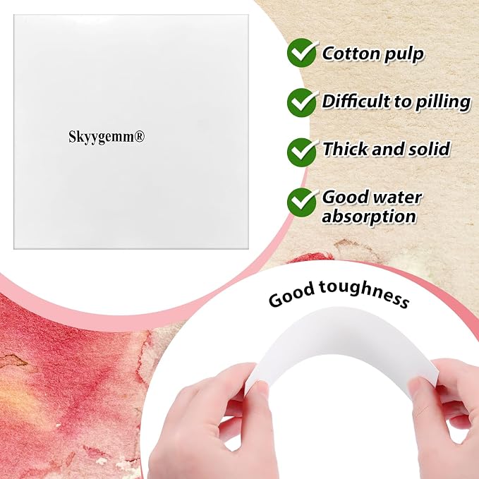 Skyygemm 100 Pcs Watercolor Paper Blank Bookmarks - Image 6