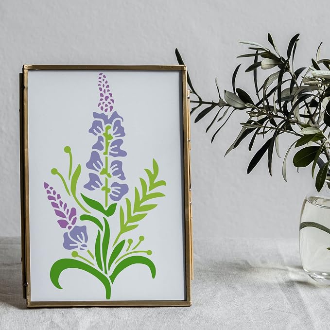 ORIGACH 6 Pcs Field Flowers Stencil - Image 6