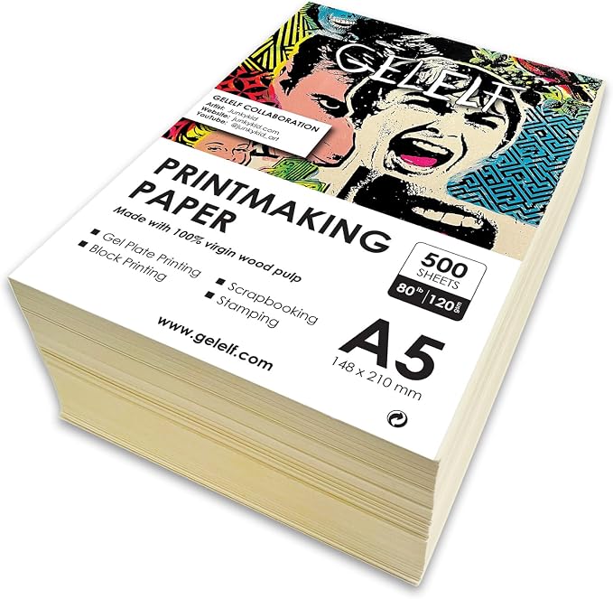 Printmaking Paper for Practice, International A5 Gel Plate Printmaking - Image 2