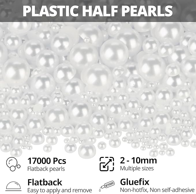 17000Pcs White Half Pearls Beads - Image 2