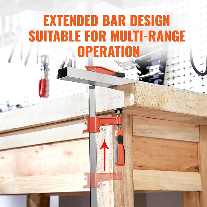 VEVOR Bar Clamps for Woodworking, 2-Pack 36" Clamp, Quick-Change F Clamp with 600 lbs Load Limit, 2.5" Throat Depth, Cast Iron and Carbon Steel, Wood Clamps for Woodworking Metal Working