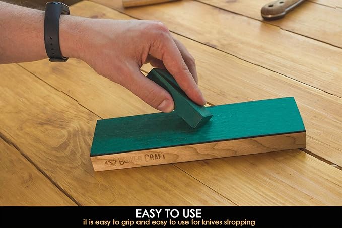 BeaverCraft Stropping Compound - Fine Green Polishing Compound Kit 2 Bars 4 Oz for Leather Strop Honing Buffing Compounds 100g PP02