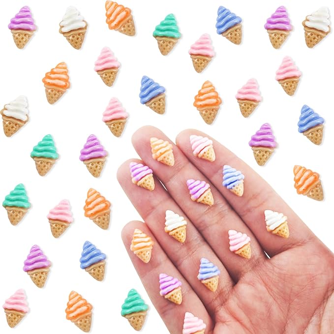 100 Pieces Colorful Tiny Ice Cream by HOMICO
