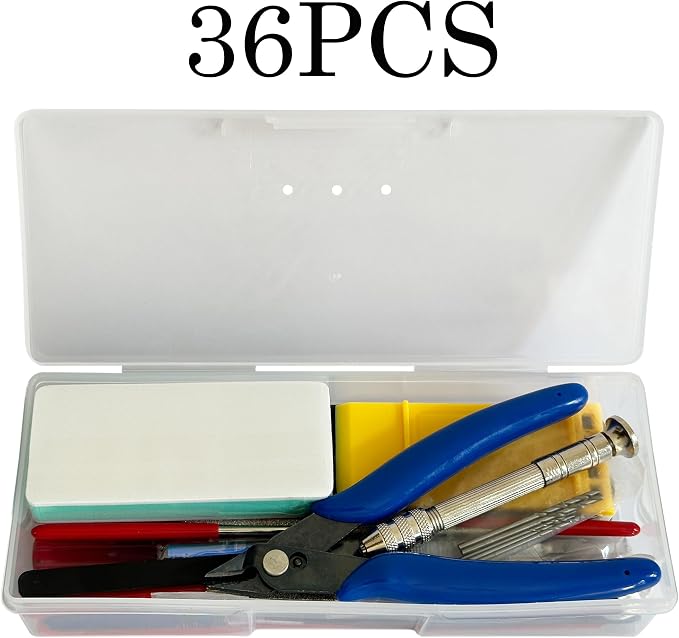 36 Pcs DIY Modeling Hobby Tool Kit, Basic Modeler Craft Set, Dollhouse & Gundam - Image 7