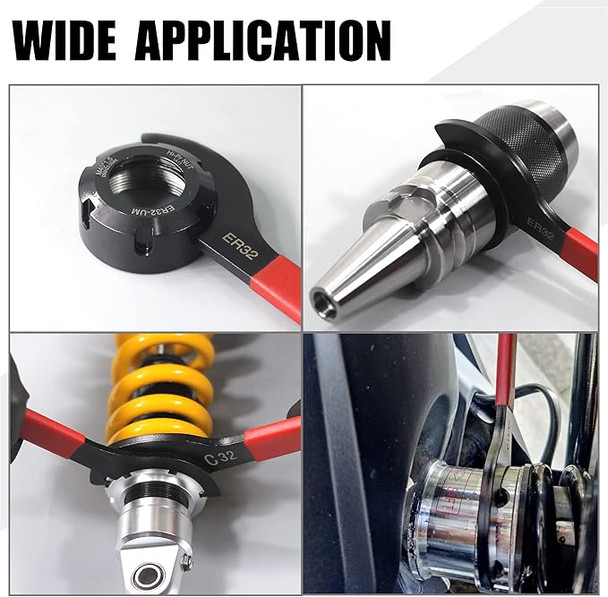 Universal Spanner Wrench Set 6Pcs Steel Adjustable Shock Wrench Coilover Spanner Motorcycle Coil Over Shock Adjustment Tool