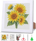 Sunflower Cross Stitch Kits for Beginners, Flowers Stamped Cross Stitch for by VIGEGU