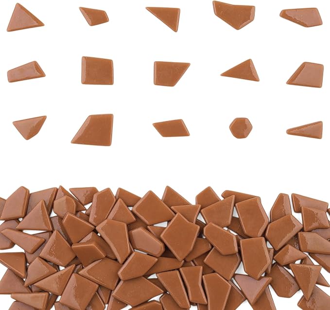 Youway Style Mosaic Tiles for Crafts Bulk, 200g Caramel Broken Glass Pieces for by YouwayStyle