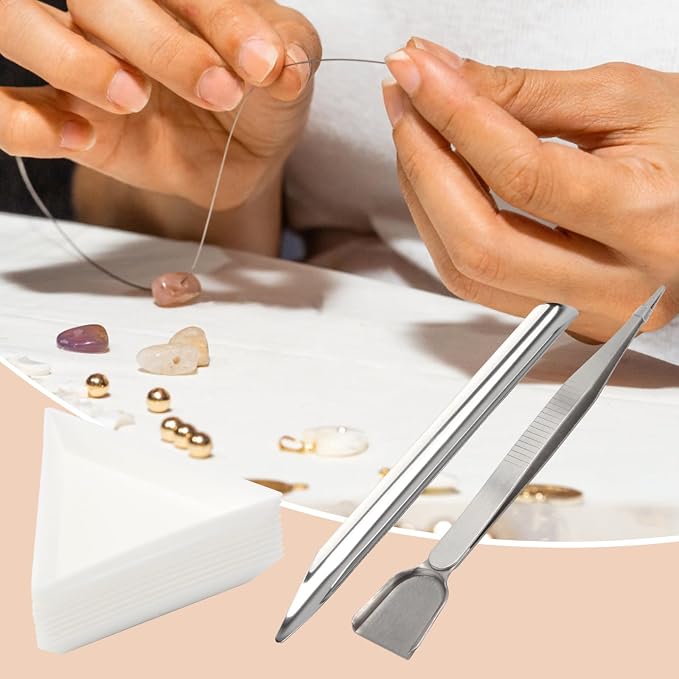 12 Pcs Craft Jewelry Bead Diamond Scoop Set, Craft Beading Tweezers - Image 5