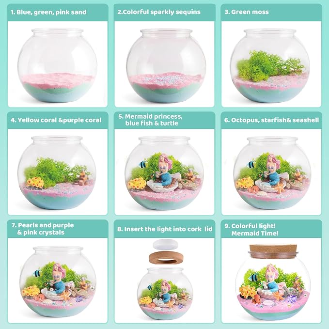 JOYEEMAX Mermaid Light-Up Terrarium Kit - Image 4