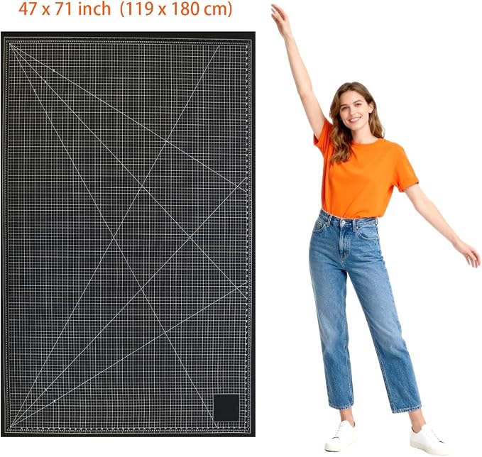 Extra Large 47'x71' Self Healing Cutting Mat，Non-Slip Worktable Mat，Black and - Image 4
