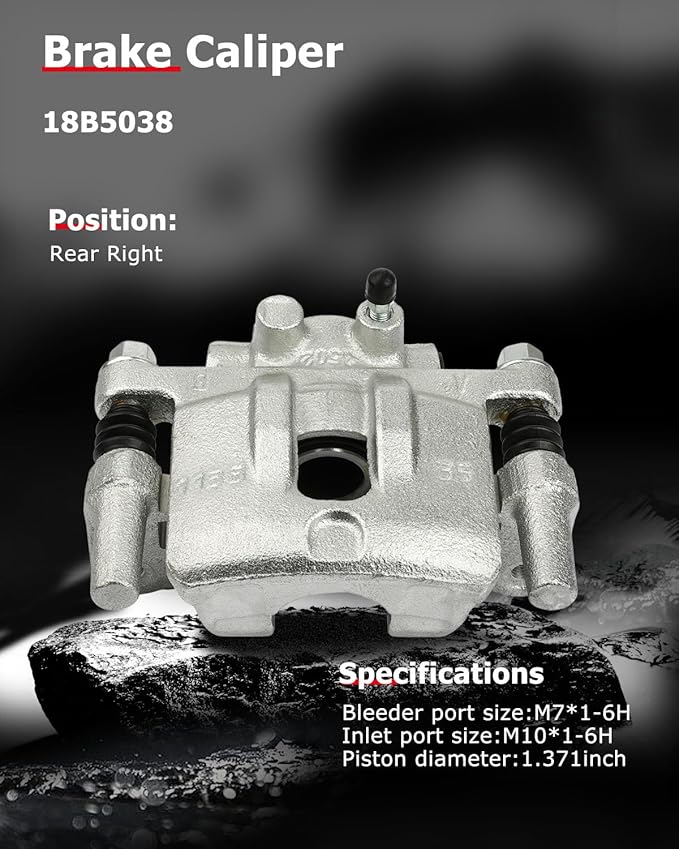 cciyu Rear Right Brake Caliper Assembly w/Bracket 18B5038 For Chrysler For 200/For Cirrus/For Sebring,For Dodge For Avenger/For Caliber,For Jeep For Compass/For Patriot,For Mitsubishi For Lancer