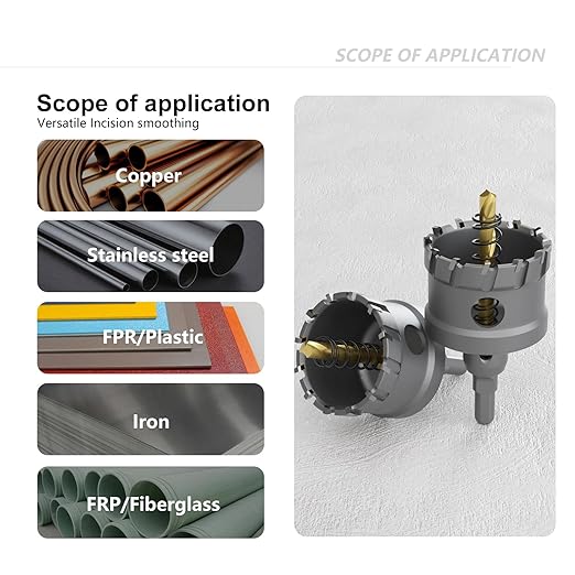 GSTK Upgraded 26 PCS Heavy Duty Carbide Hole Saw Set, Metal Steel Drill Bit, TCT Cutter, 24 Saws with 2*Extra Pilot Center Drills, Ideal for Metal, Iron, Stainless (1/2''- 3-15/16'')-26PCS