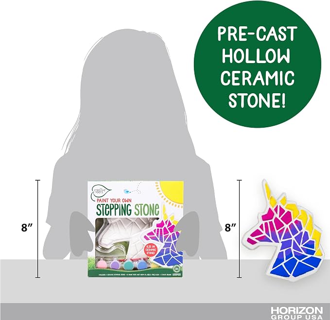 Creative Roots Mosaic Unicorn Stepping Stone, Includes 7-Inch Ceramic Stone & 6 - Image 6