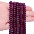 Songxi 5x8mm Natural Purple Chalcedony Stone Rondelle Beads, Gemstone by SongXi